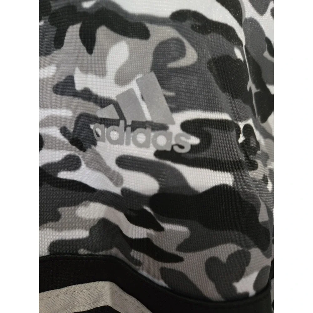 Mens Adidas Essentials Camo Tricot Full Zip Jacket Black Gray White Chest 48